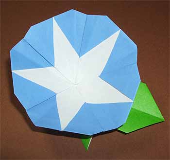 折り紙で朝顔と葉の折り方 五角形で簡単な立体の作り方を紹介 セツの折り紙処 Part 2