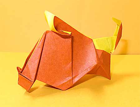 折り紙で干支の亥 猪 いのしし の折り方 1枚で簡単立体的な作り方 セツの折り紙処